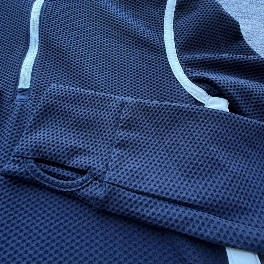Tory Sport Navy Long Sleeve Top with White Accents - Picture 4 of 16